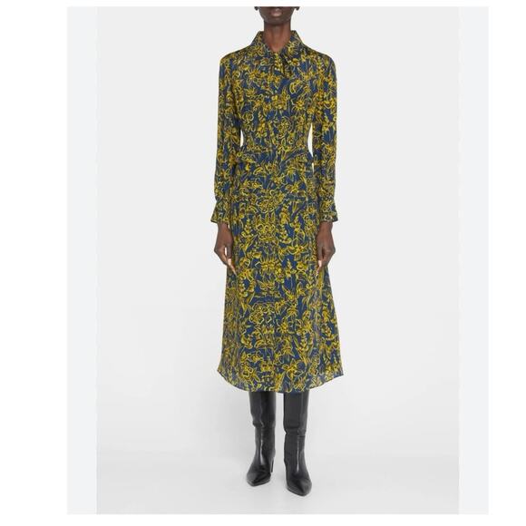 Jason Wu Womens Sz 12 Floral Shift Dress Long Sleeve Botton Preppy Designer $745 - Picture 1 of 11